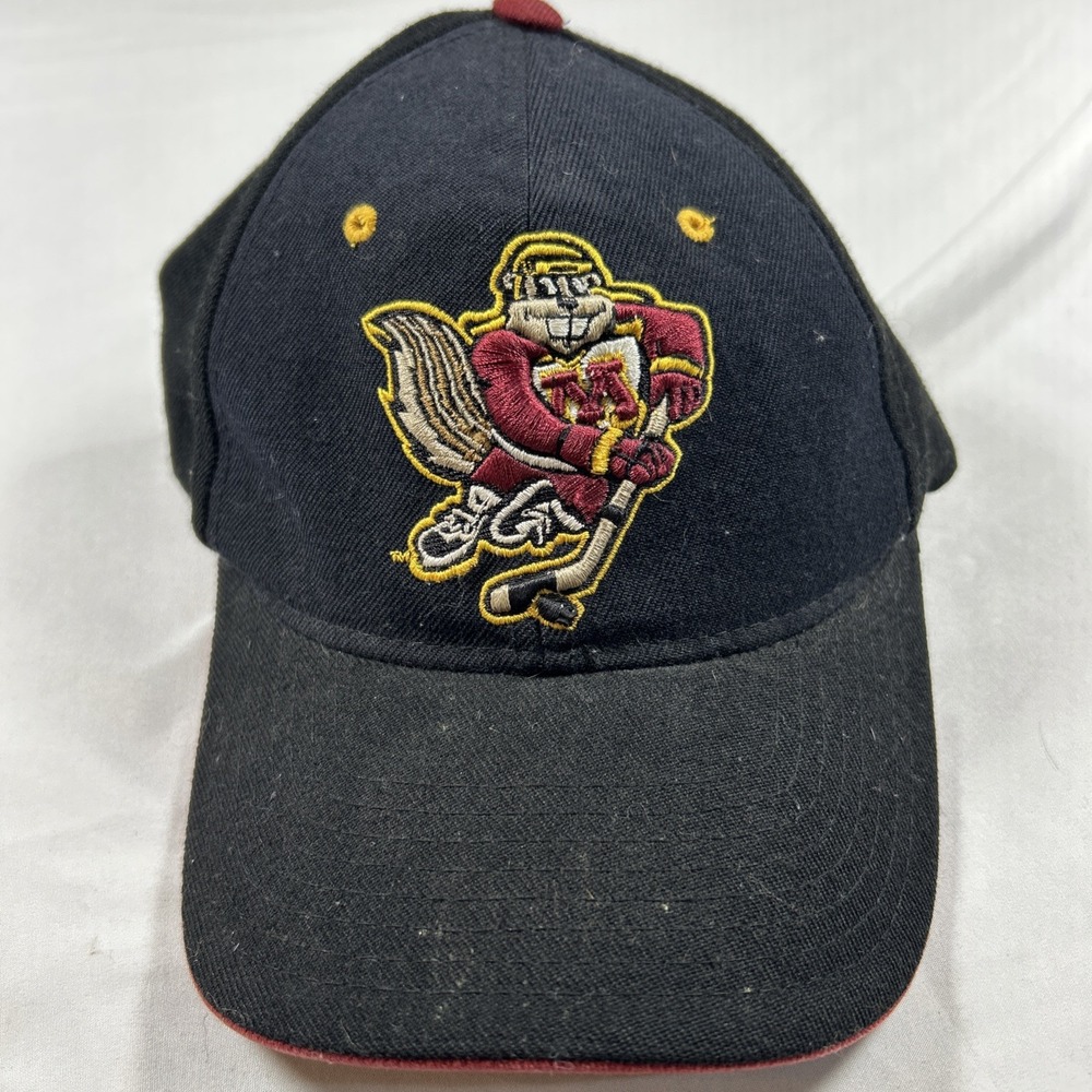 Vintage Minnesota Golden Gophers Hat Zephyr Hockey Black Maroon Adjustable Cap